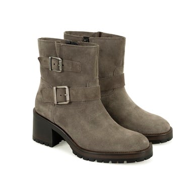  Brices Kemer Aksesuarlı Vizon Kadın Topuklu Süet Bot