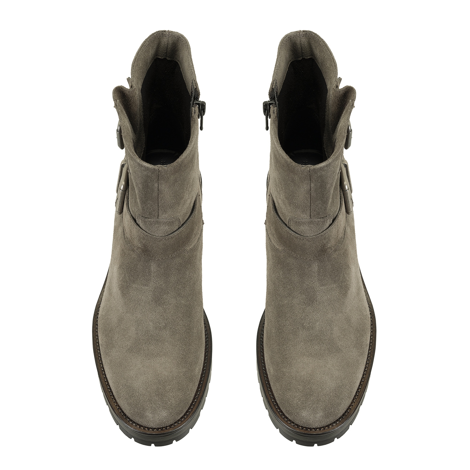 Brices Kemer Aksesuarlı Vizon Kadın Topuklu Süet Bot