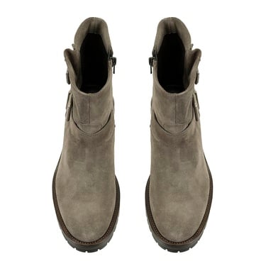  Brices Kemer Aksesuarlı Vizon Kadın Topuklu Süet Bot