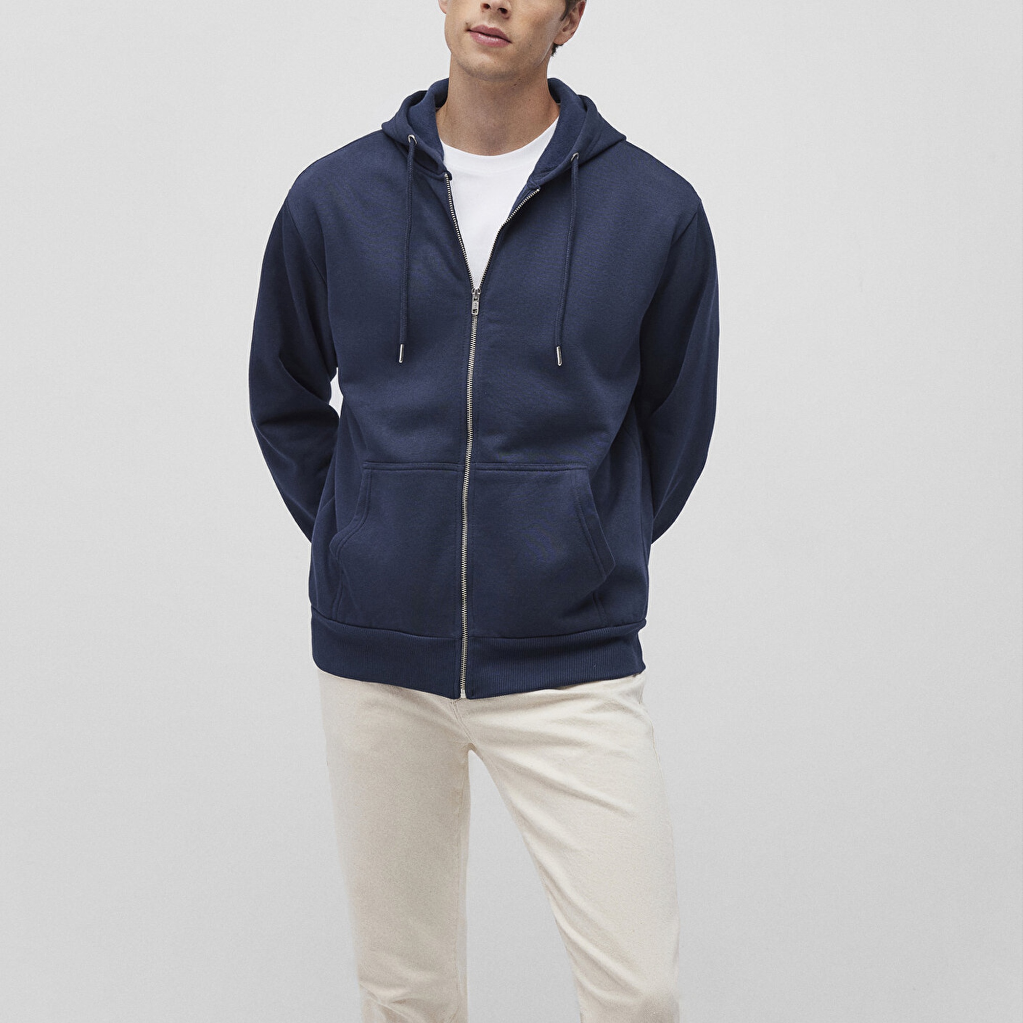 Mavi Kapüşonlu Fermuarlı Lacivert Basic Sweatshirt 0S10277-70490