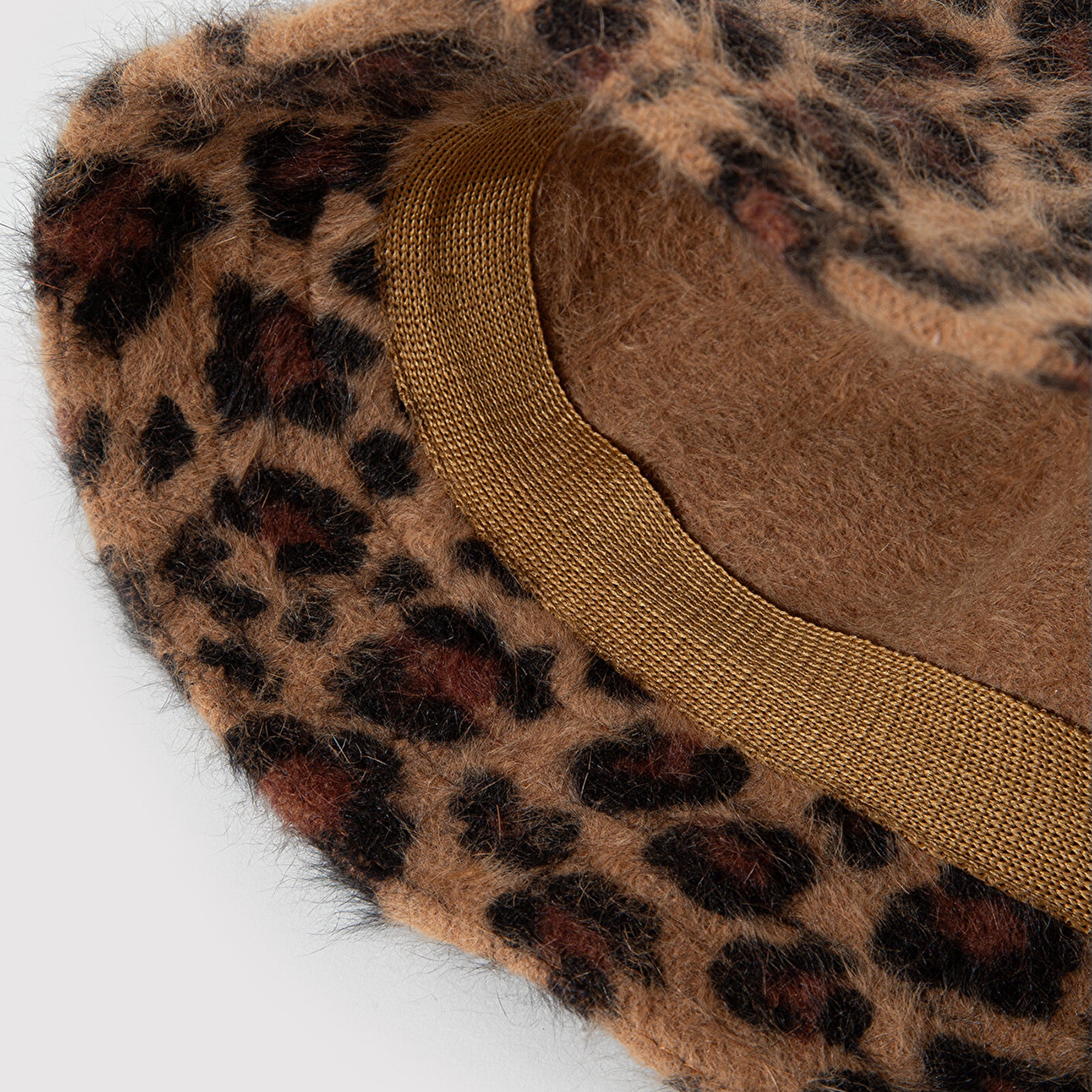 Mavi Peluş Leopar Desenli Bucket Şapka 198988-25818