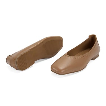  Kadın Kahve Deri Babet