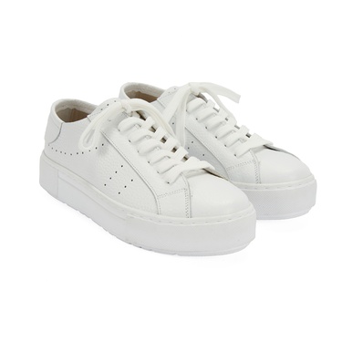  Kadın Beyaz Deri Spor Ayakkabı