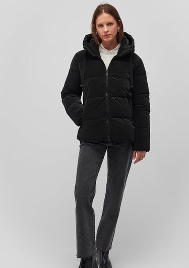  Mavi Kapüşonlu Siyah Şişme Mont 1110043-900