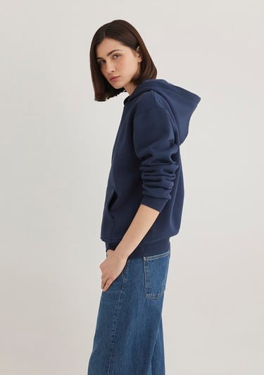  Mavi Kapüşonlu Lacivert Basic Sweatshirt 167299-70488