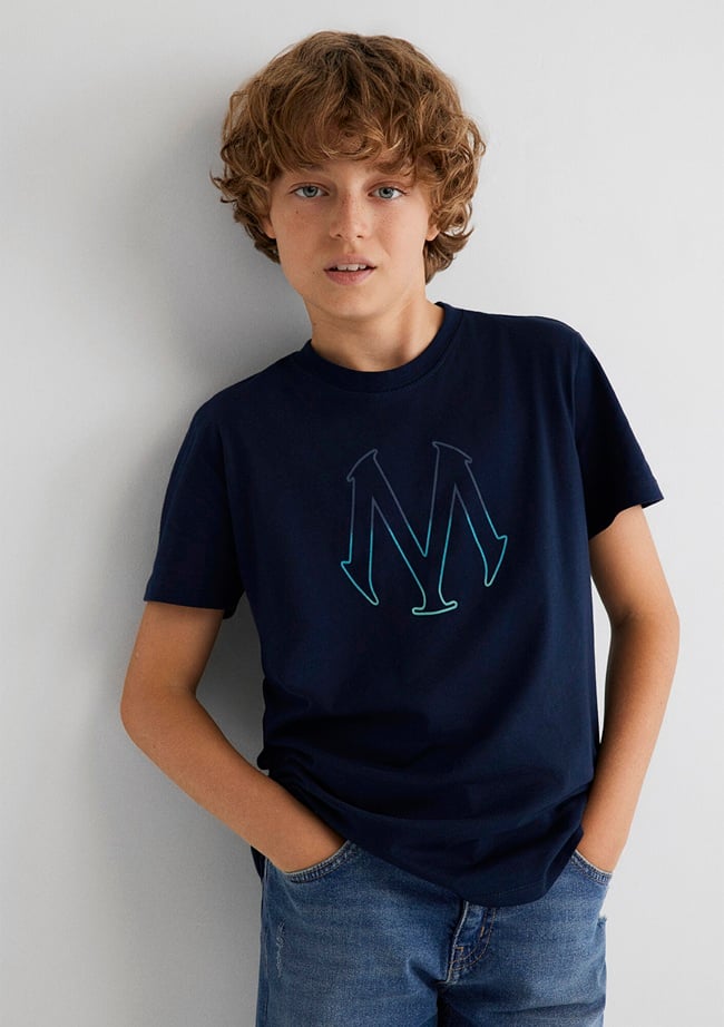  Mavi Mühür Logo Baskılı Lacivert Tişört Regular Fit / Normal Kesim 6610044-70490