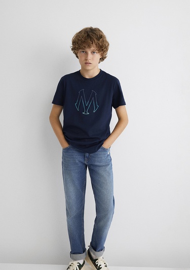  Mavi Mühür Logo Baskılı Lacivert Tişört Regular Fit / Normal Kesim 6610044-70490
