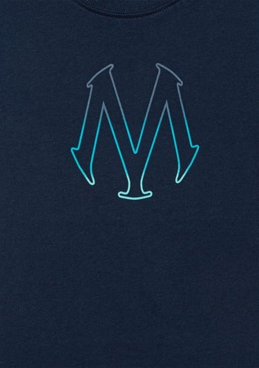  Mavi Mühür Logo Baskılı Lacivert Tişört Regular Fit / Normal Kesim 6610044-70490