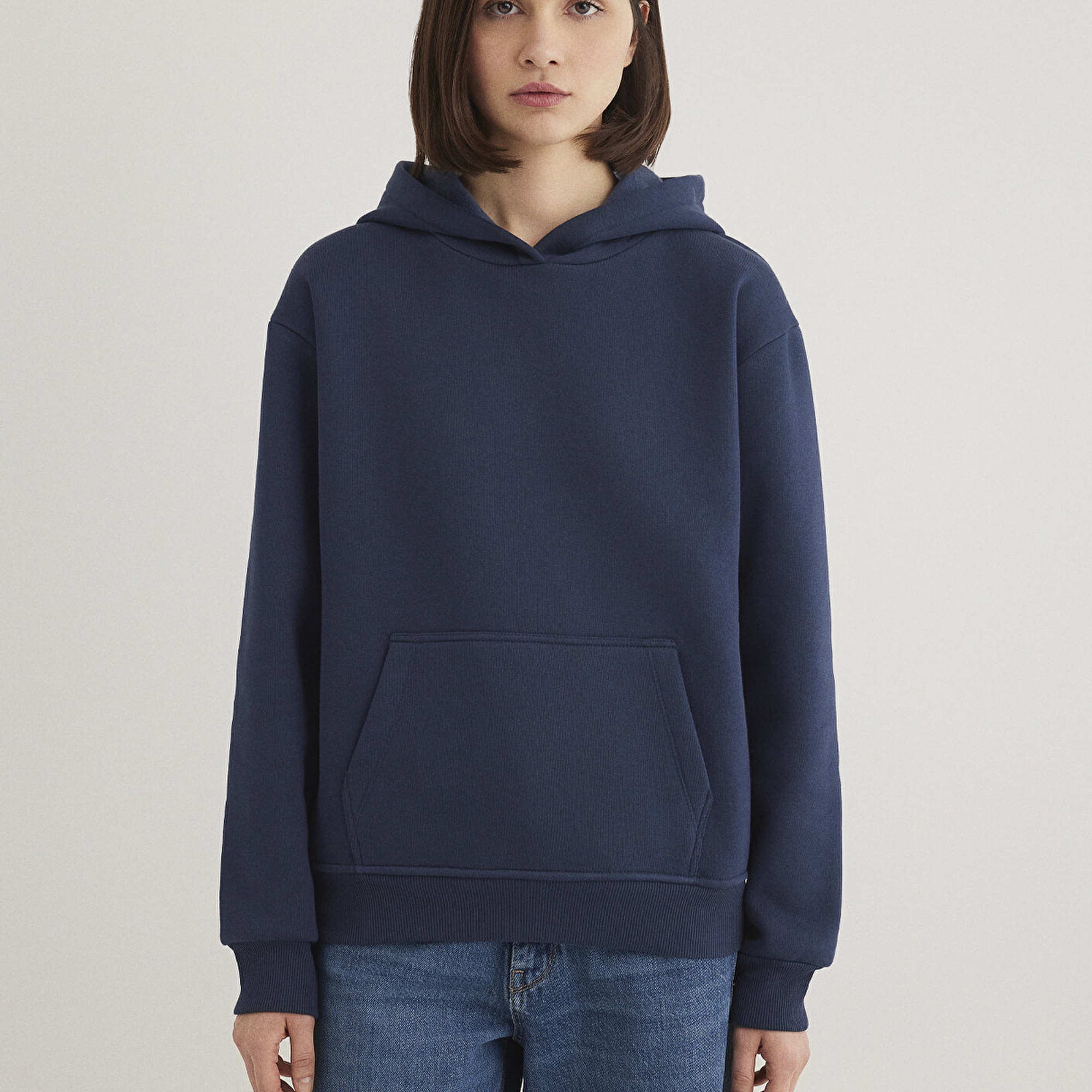 Mavi Kapüşonlu Lacivert Basic Sweatshirt 167299-70488