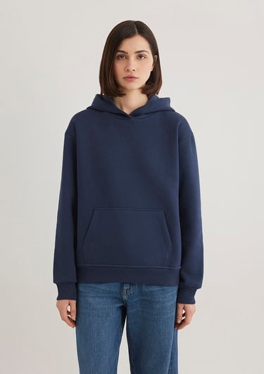  Mavi Kapüşonlu Lacivert Basic Sweatshirt 167299-70488