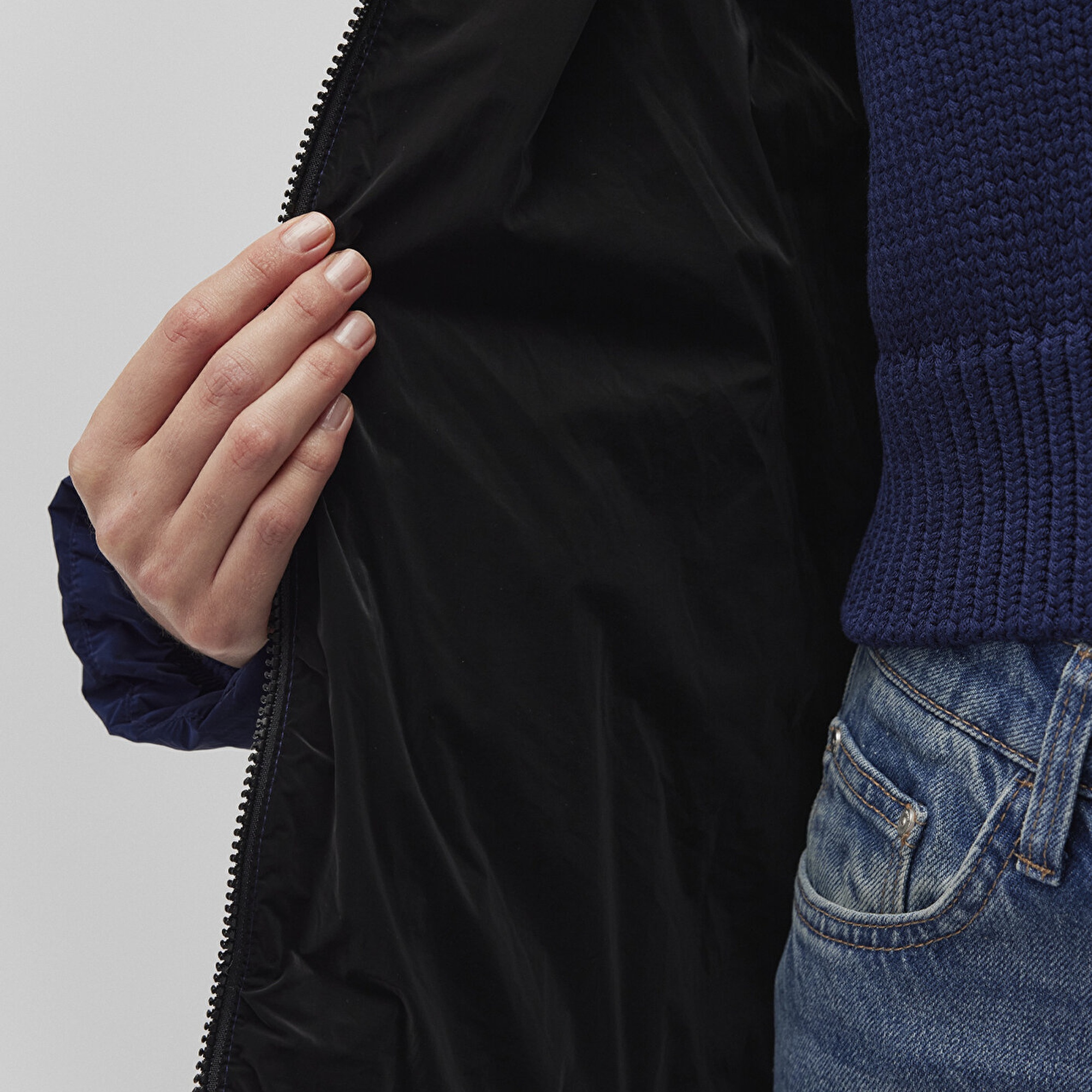 Mavi Kapüşonlu Lacivert Şişme Mont 1110043-81774