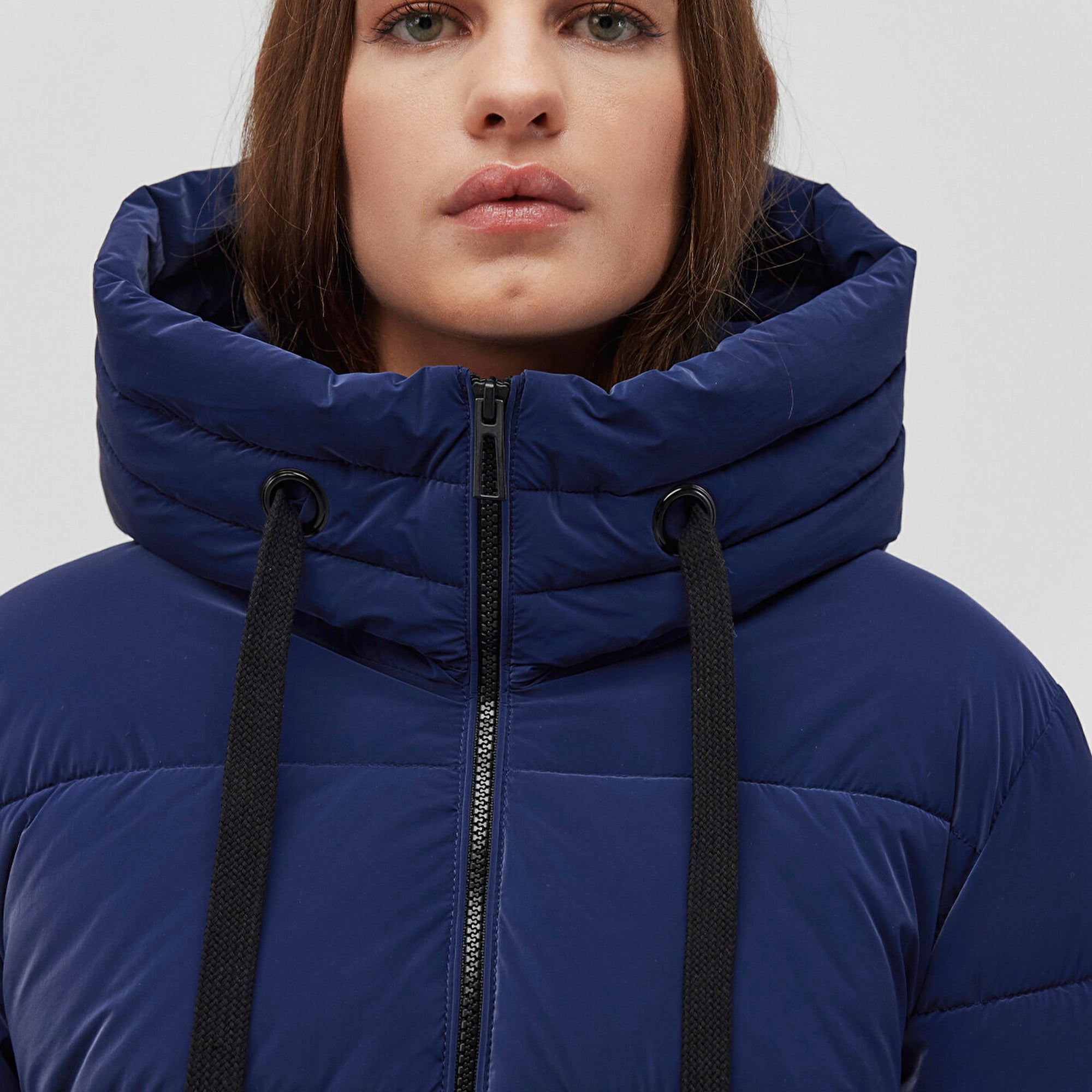 Mavi Kapüşonlu Lacivert Şişme Mont 1110043-81774