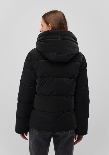  Mavi Kapüşonlu Siyah Şişme Mont 1110043-900