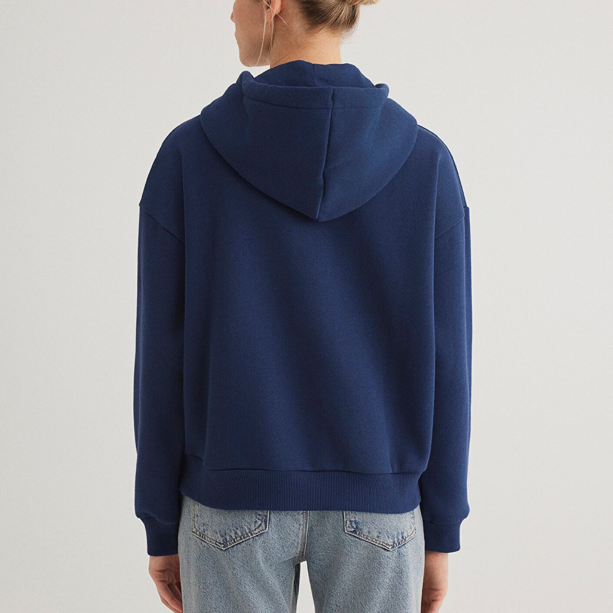 Mavi Mavi Logo Baskılı Kapüşonlu Lacivert Sweatshirt 168334-70488