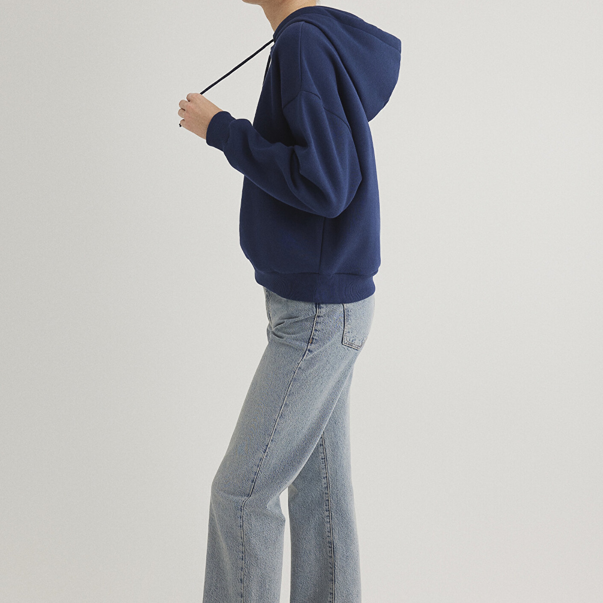 Mavi Mavi Logo Baskılı Kapüşonlu Lacivert Sweatshirt 168334-70488