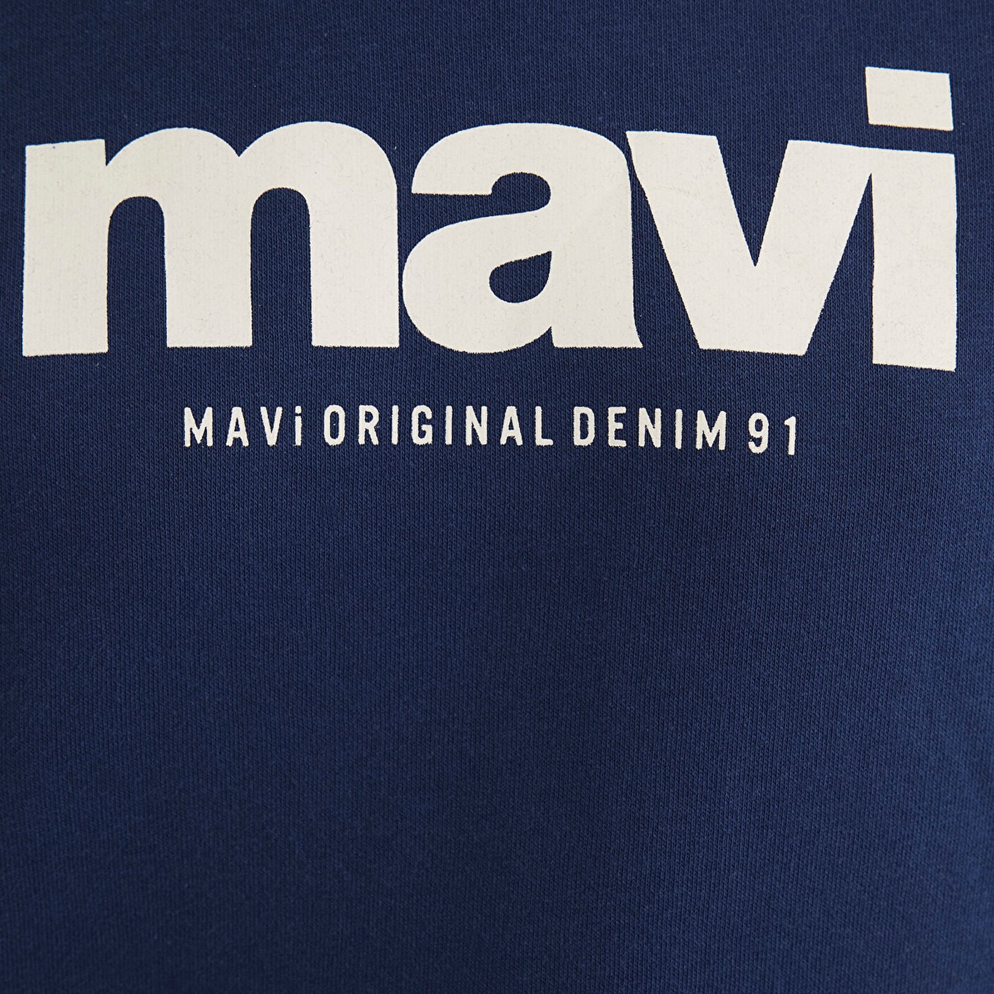 Mavi Mavi Logo Baskılı Kapüşonlu Lacivert Sweatshirt 168334-70488