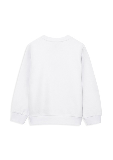  Mavi Miav Baskılı Beyaz Çocuk Sweatshirt 6610031-620