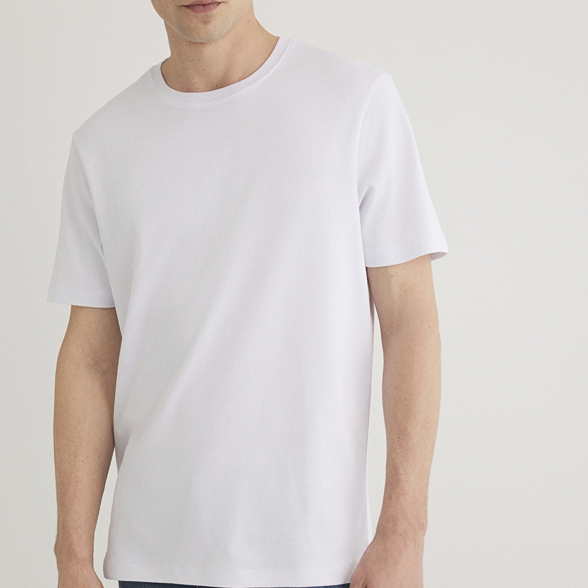 Mavi Beyaz Basic Tişört Regular Fit / Normal Kesim 0611108-620