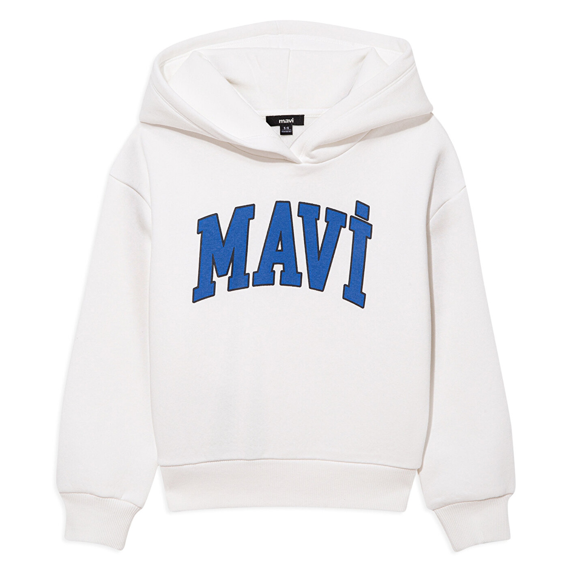 Mavi Mavi Logo Baskılı Beyaz Kapüşonlu Sweatshirt 6610110-70057