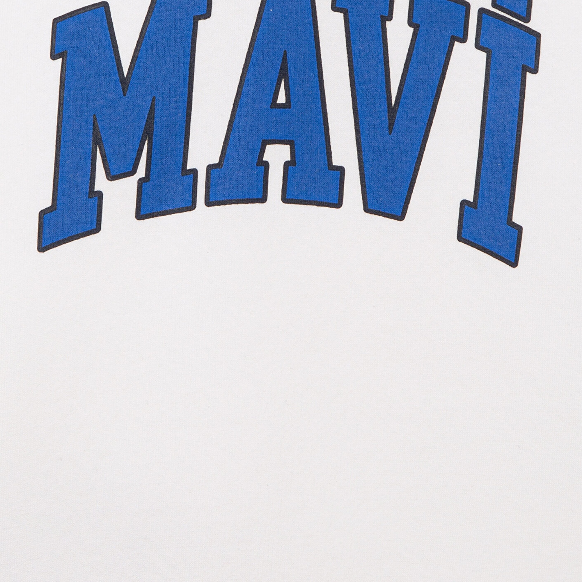 Mavi Mavi Logo Baskılı Beyaz Kapüşonlu Sweatshirt 6610110-70057