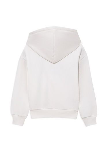  Mavi Mavi Logo Baskılı Beyaz Kapüşonlu Sweatshirt 6610110-70057