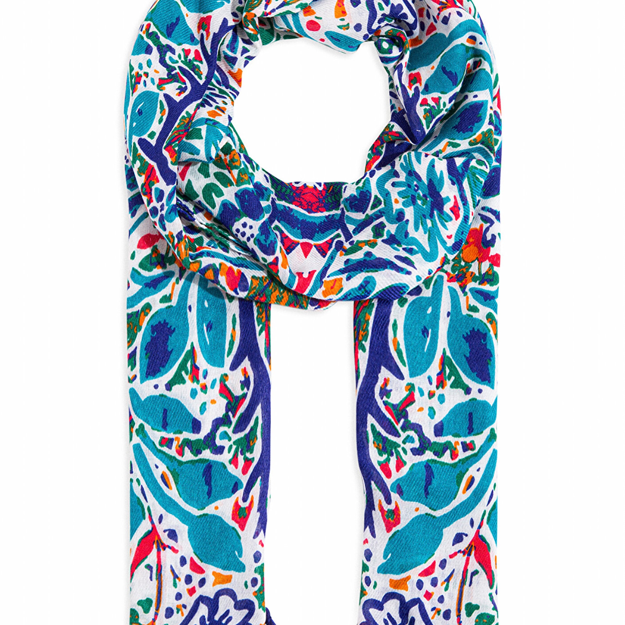 Mavi Baskılı Şal 1911130-82948