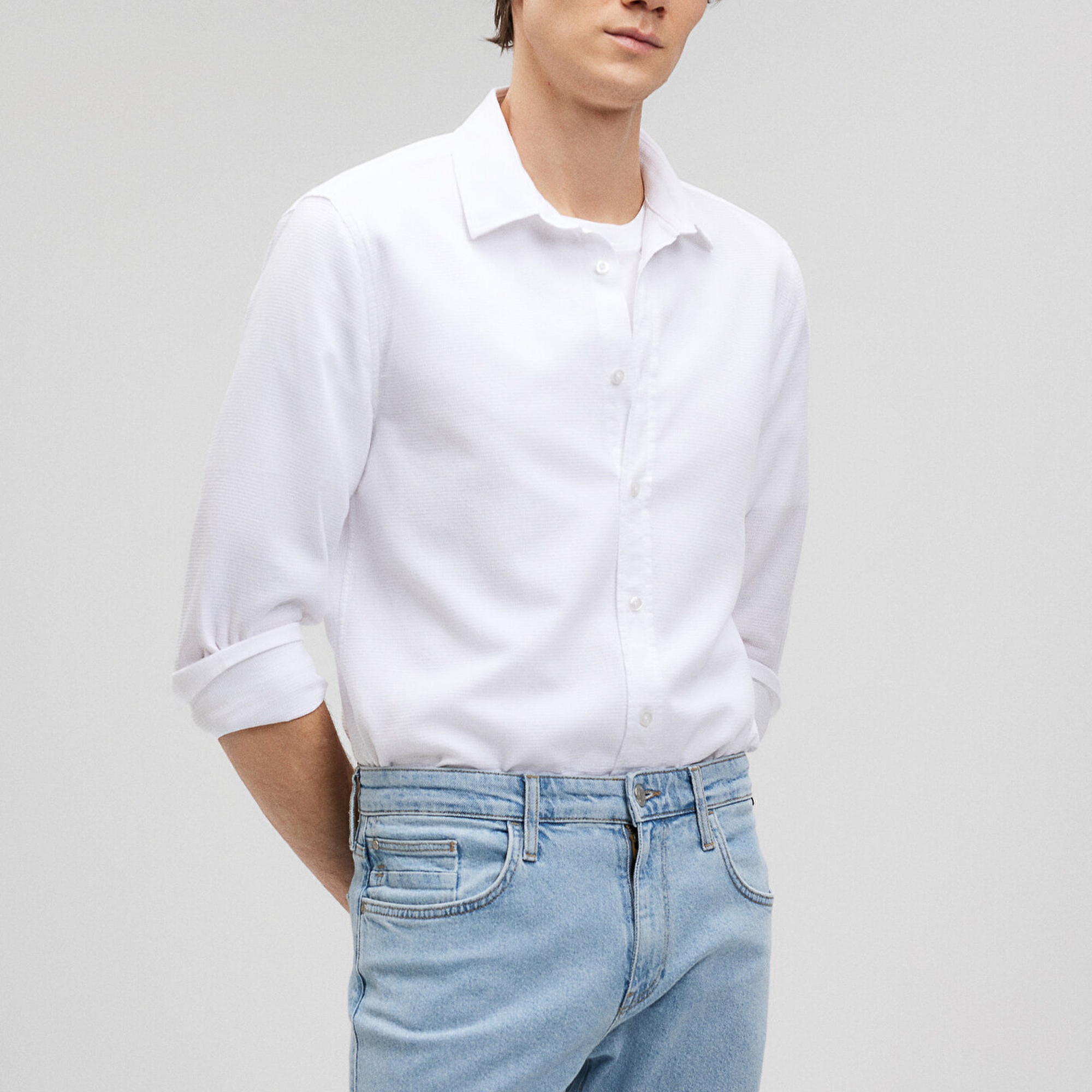 Mavi Beyaz Gömlek Slim Fit / Dar Kesim 8810217-620