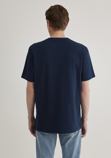  Mavi Mavi Logo Baskılı Lacivert Tişört Regular Fit / Normal Kesim 0610635-70490
