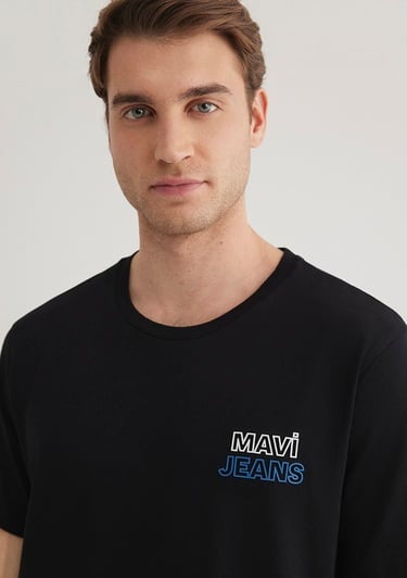  Mavi Mavi Jeans Baskılı Siyah Tişört Slim Fit / Dar Kesim 066841-900