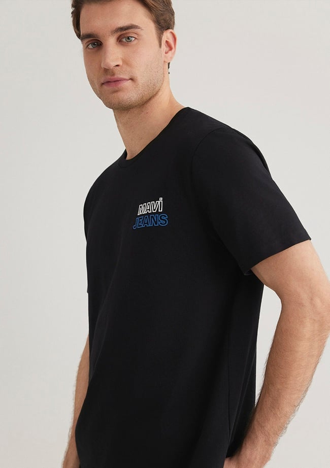  Mavi Mavi Jeans Baskılı Siyah Tişört Slim Fit / Dar Kesim 066841-900