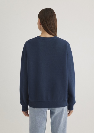  Mavi Mavi Logo Baskılı Lacivert Sweatshirt 1611656-82454