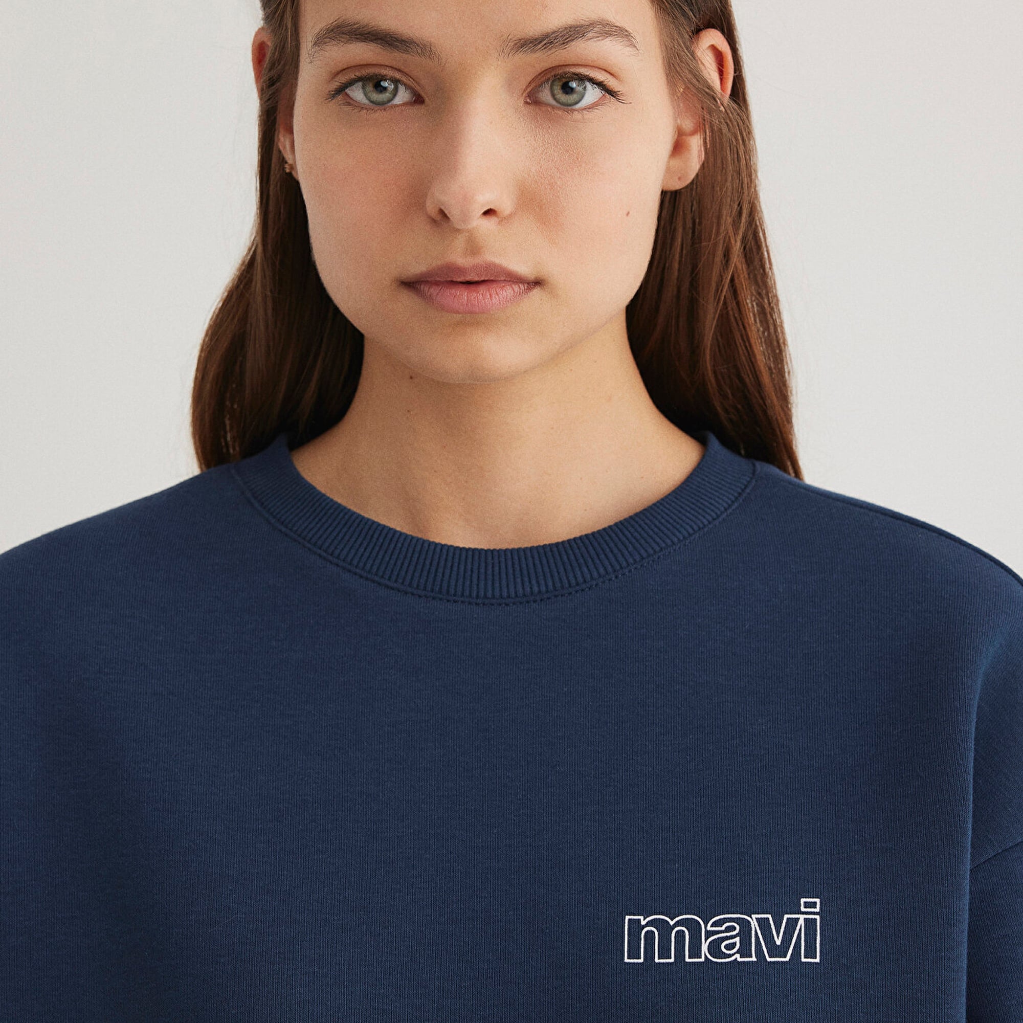 Mavi Mavi Logo Baskılı Lacivert Sweatshirt 1611656-82454