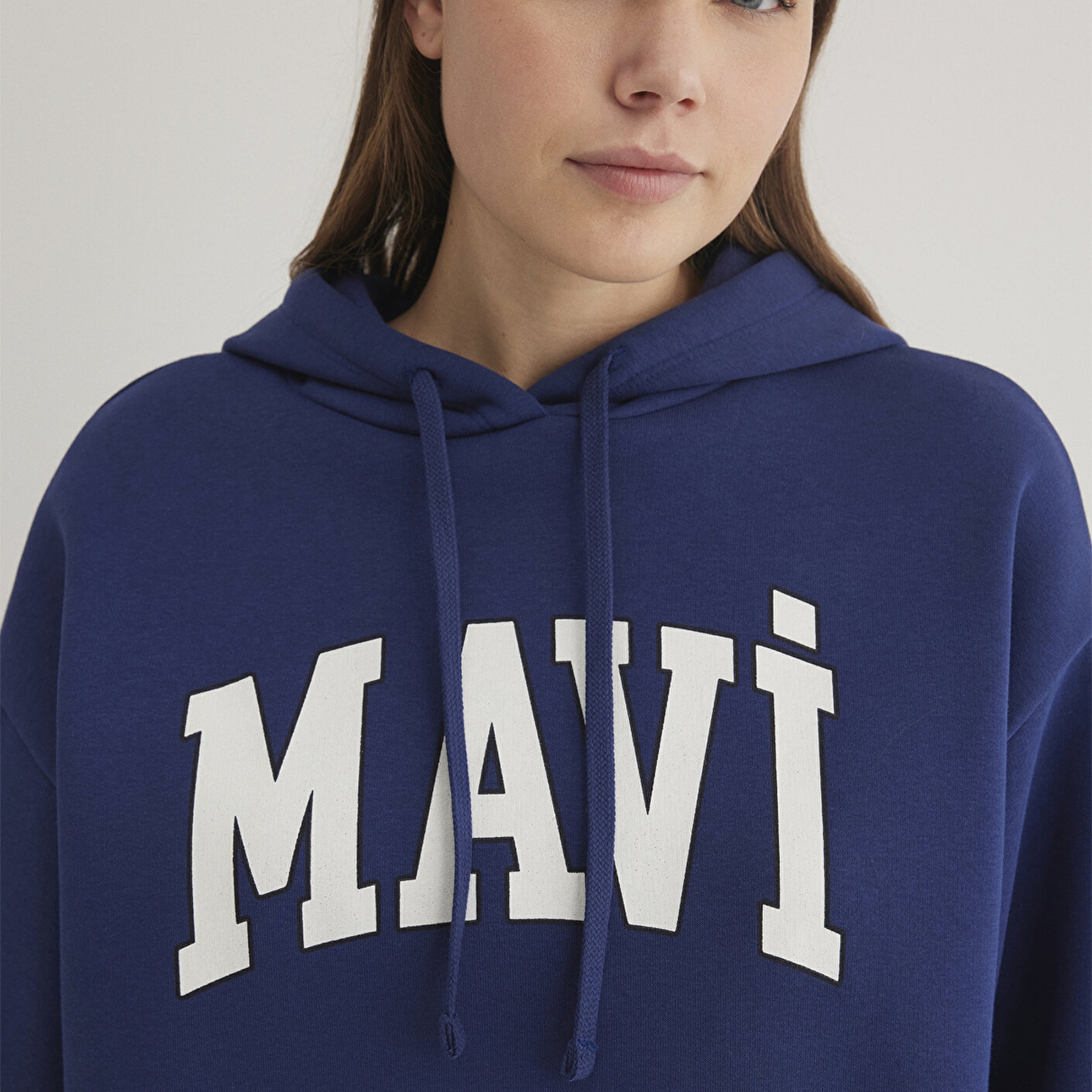 Mavi Mavi Logo Baskılı Kapüşonlu Lacivert Sweatshirt 1600361-70722
