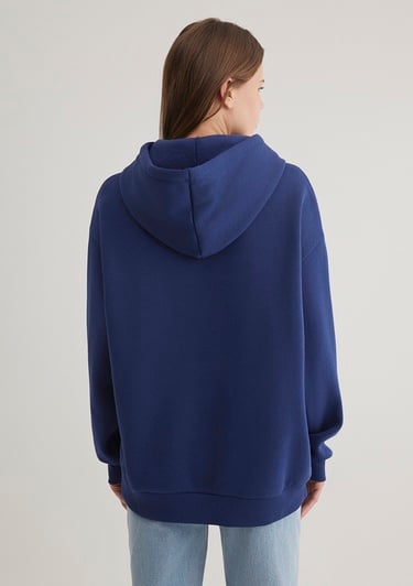  Mavi Mavi Logo Baskılı Kapüşonlu Lacivert Sweatshirt 1600361-70722