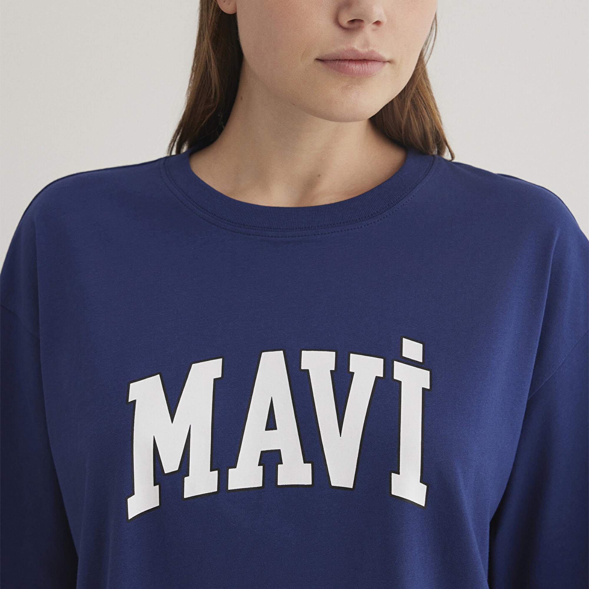 Mavi Mavi Logo Baskılı Lacivert Tişört Oversize / Geniş Kesim 1600843-70722