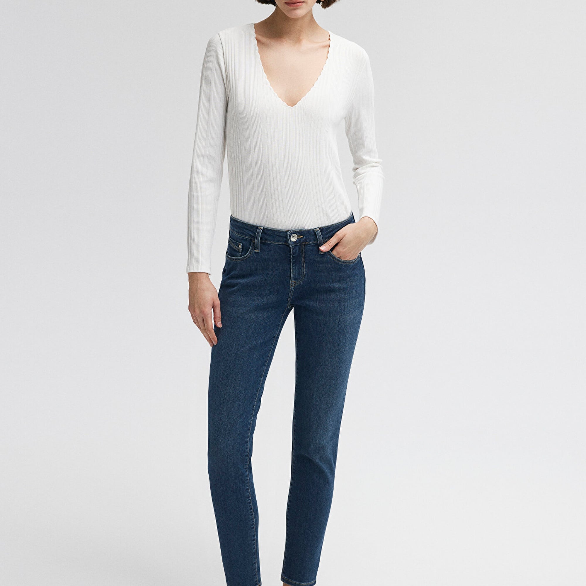 Mavi Ada Casual Vintage Koyu Mavi Jean Pantolon 1020535596