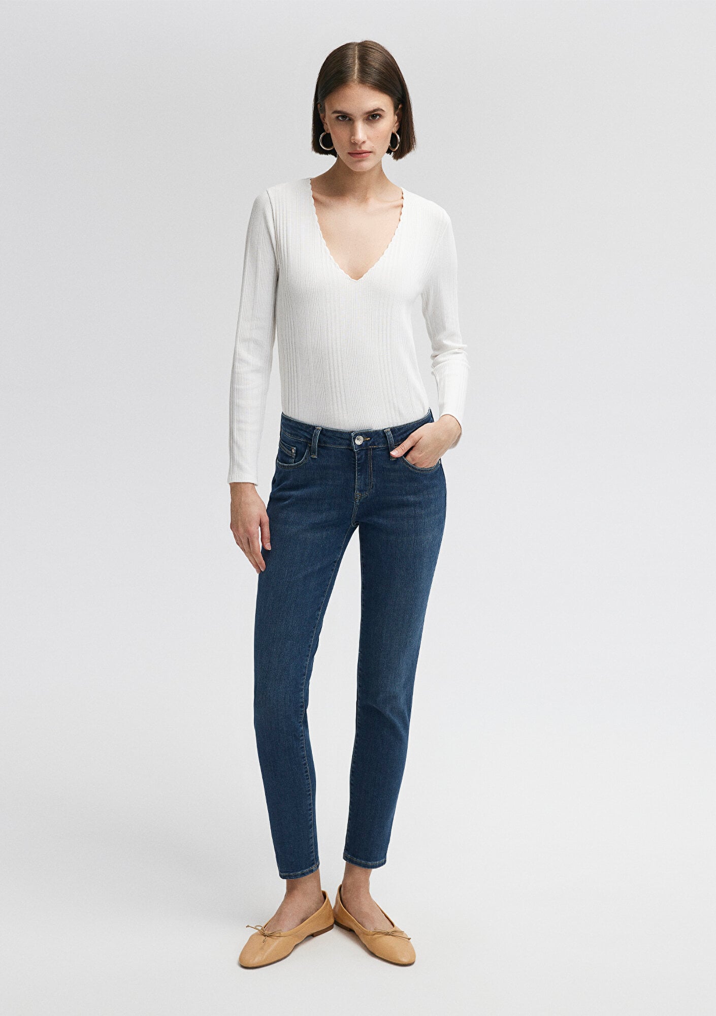  Mavi Ada Casual Vintage Koyu Mavi Jean Pantolon 1020535596