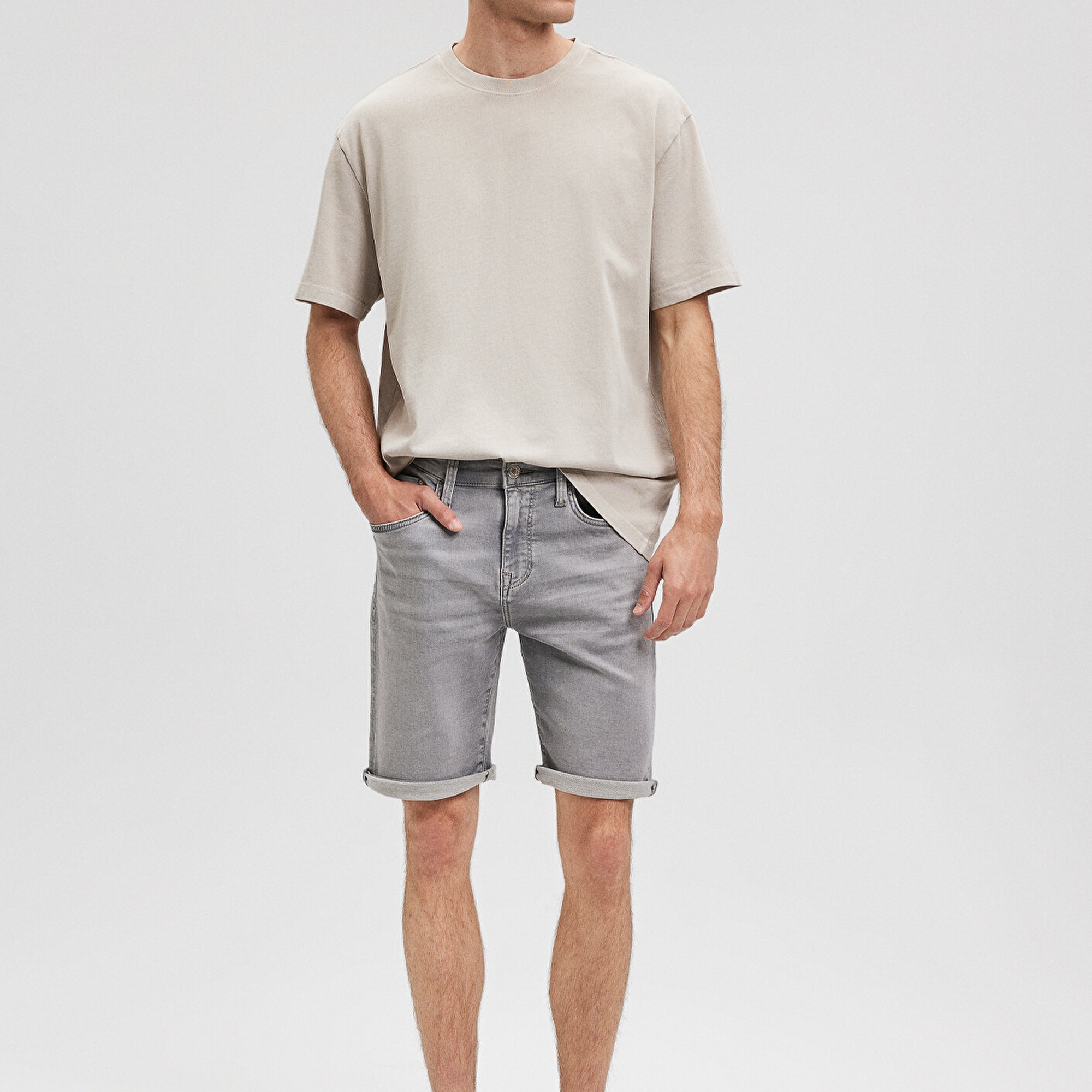 Mavi Brian Sporty Açık Gri Jean Şort 0418485151