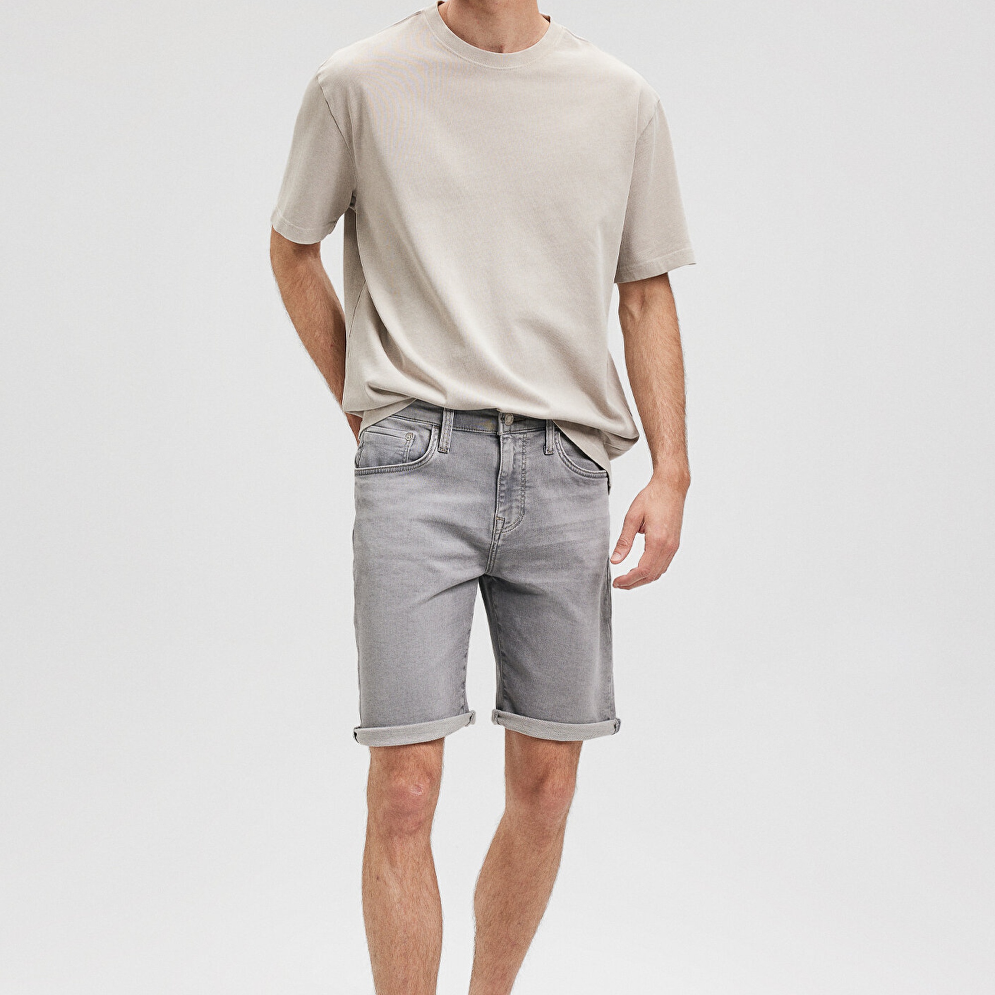 Mavi Brian Sporty Açık Gri Jean Şort 0418485151