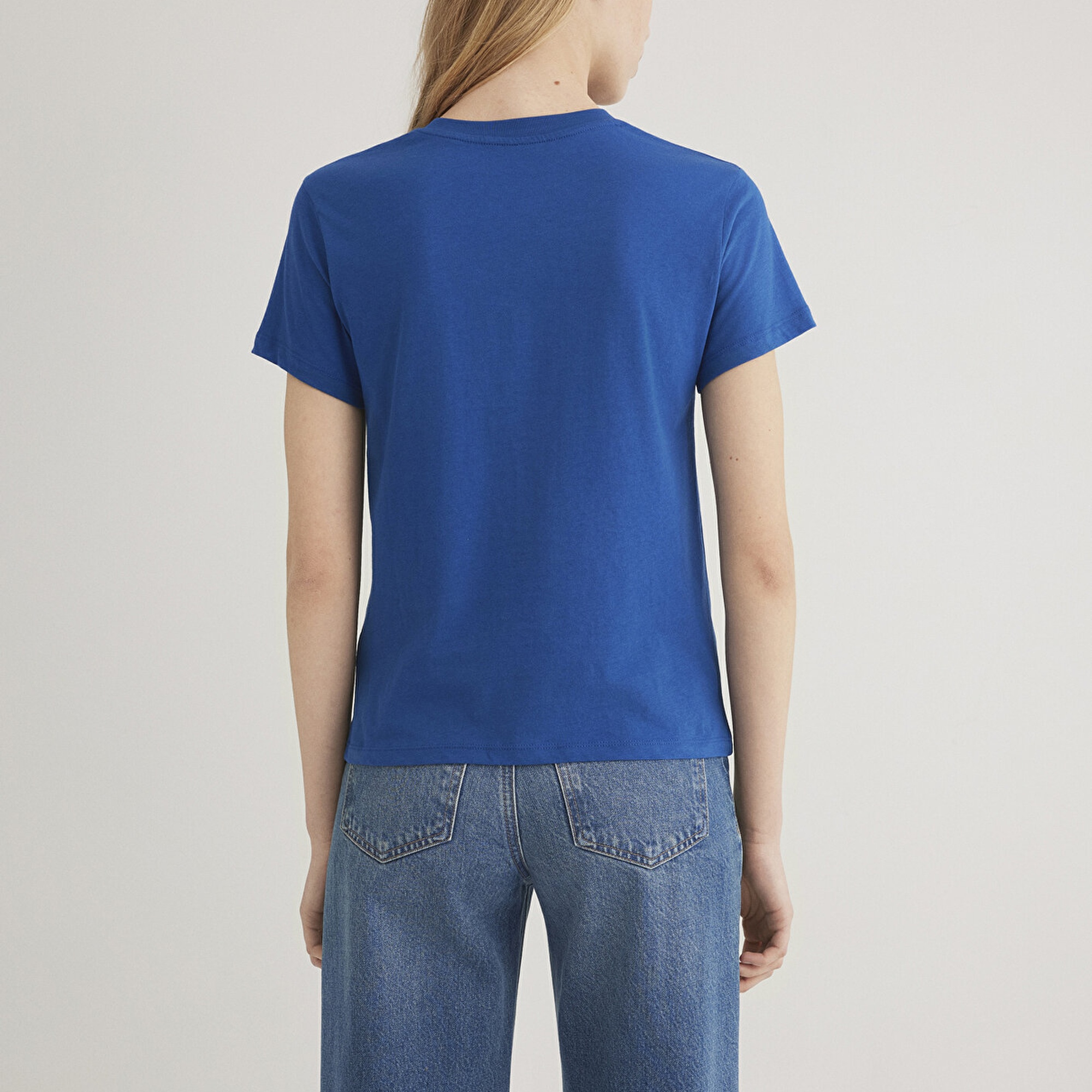 Mavi Mavi Kedi Logo Baskılı Mavi Tişört Regular Fit / Normal Kesim 1611478-32213