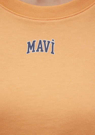  Mavi Mavi Logo Baskılı Turuncu Crop Tişört Crop / Kısa Kesim 1611585-84617