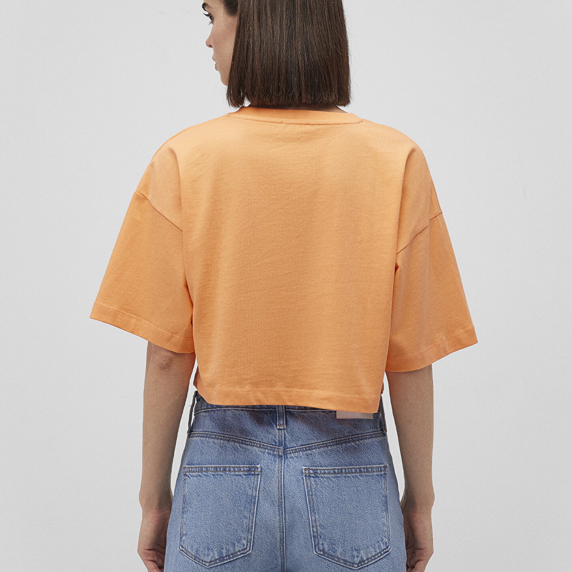Mavi Mavi Logo Baskılı Turuncu Crop Tişört Crop / Kısa Kesim 1611585-84617