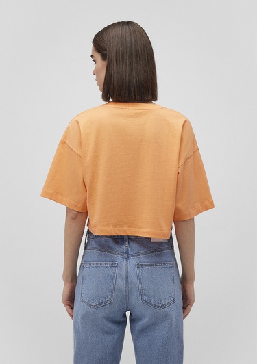  Mavi Mavi Logo Baskılı Turuncu Crop Tişört Crop / Kısa Kesim 1611585-84617