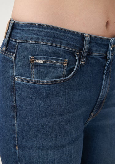  Mavi Marli Casual Koyu Mavi Jean Pantolon 101339-35246