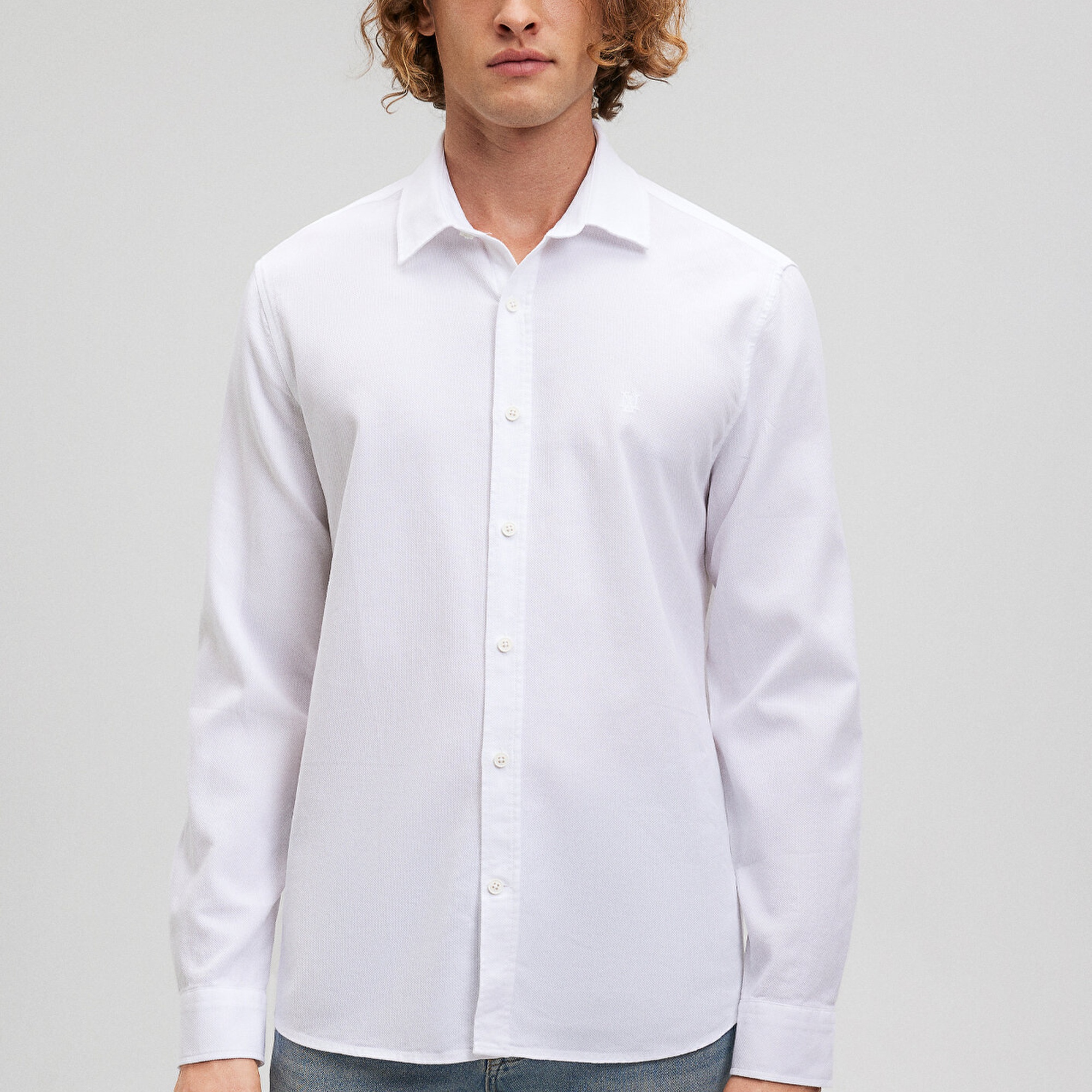 Mavi Beyaz Gömlek Slim Fit / Dar Kesim 0210698-620