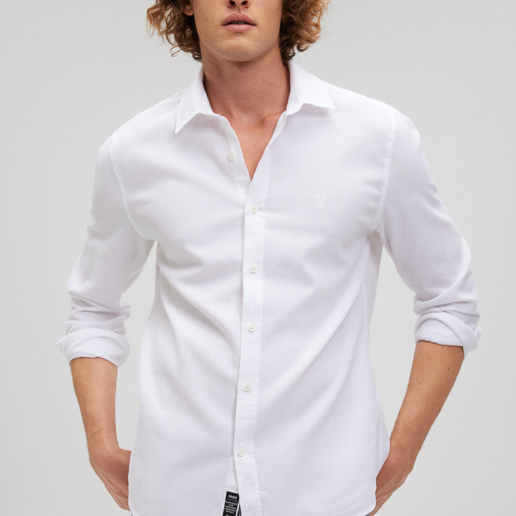 Mavi Beyaz Gömlek Slim Fit / Dar Kesim 0210698-620