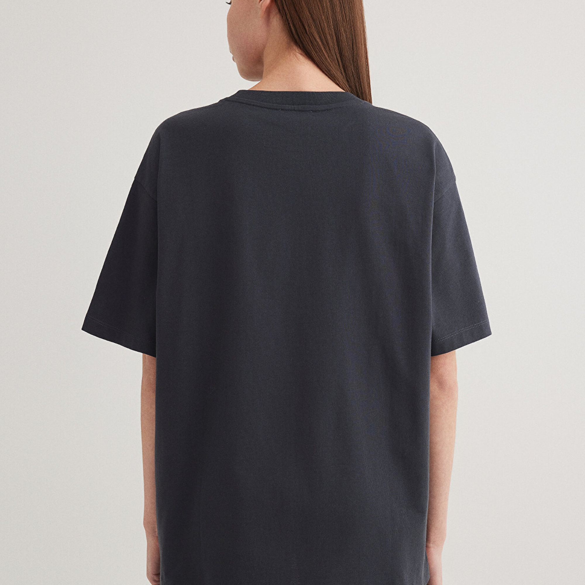 Mavi Mavi Logo Baskılı Antrasit Tişört Oversize / Geniş Kesim 1600843-82185