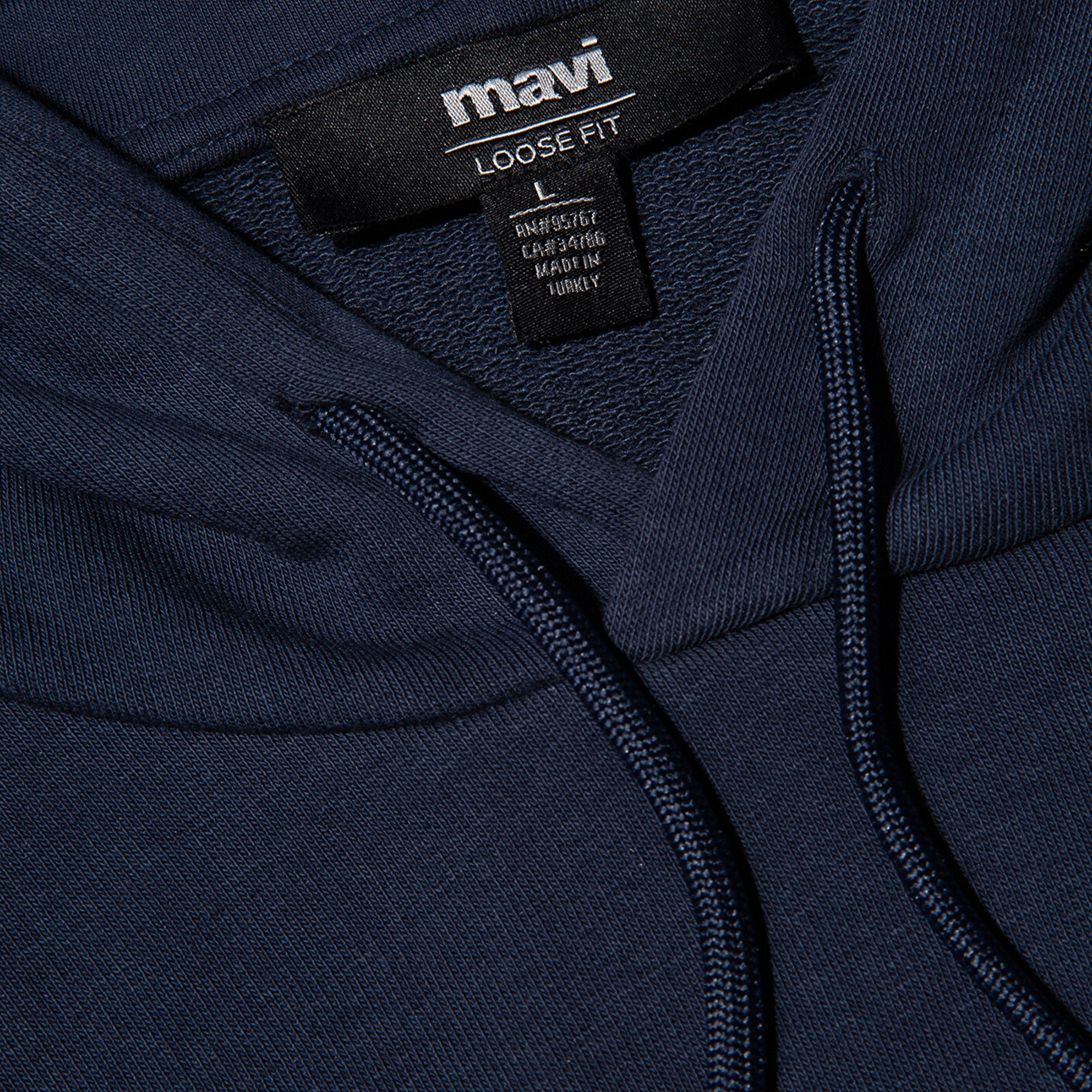 Mavi MVJNS Logo Baskılı Kapüşonlu Lacivert Sweatshirt 0611786-70490