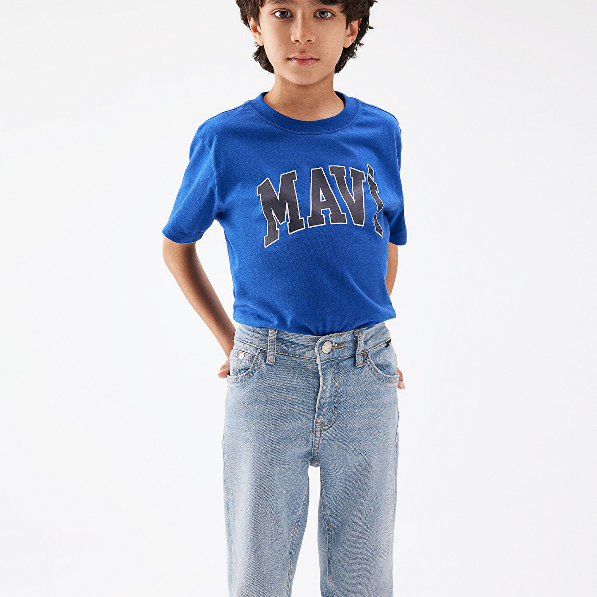 Mavi Mavi Logo Baskılı Mavi Tişört Regular Fit / Normal Kesim 6610030-70896