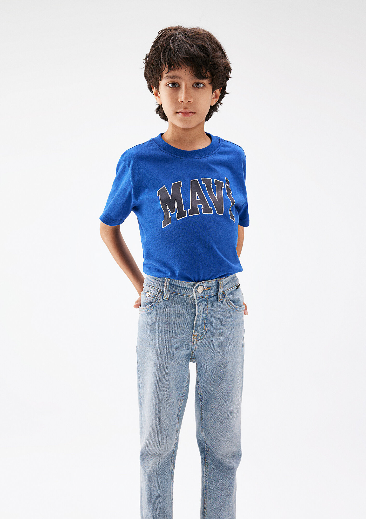  Mavi Mavi Logo Baskılı Mavi Tişört Regular Fit / Normal Kesim 6610030-70896